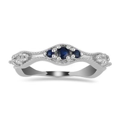 BUY REAL BLUE SAPPHIRE GEMSTONE RING IN STERLING SILVER